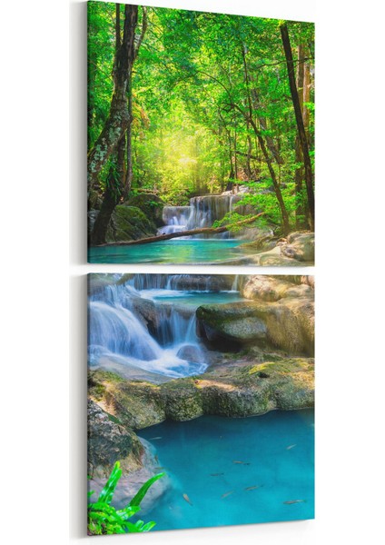 13912K2D Doğa / Manzara Görseli Kare 2'li Dikey Kanvas Tablo