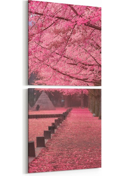 13999K2D Doğa / Manzara Görseli Kare 2'li Dikey Kanvas Tablo