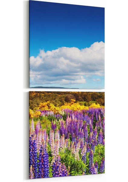 13787K2D Doğa / Manzara Görseli Kare 2'li Dikey Kanvas Tablo