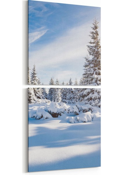 14174K2D Doğa / Manzara Görseli Kare 2'li Dikey Kanvas Tablo