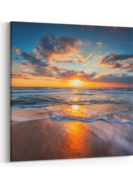 15901K Günbatımı Görseli Kare Kanvas Tablo