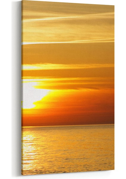 16140DD Günbatımı Görseli Dikey Dar Kanvas Tablo