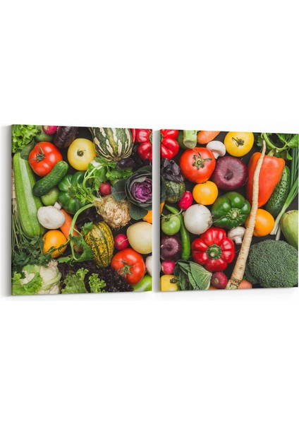 15022K2Y Gıda Görseli Kare 2'li Yatay Kanvas Tablo