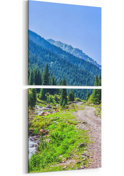 14186K2D Doğa / Manzara Görseli Kare 2'li Dikey Kanvas Tablo