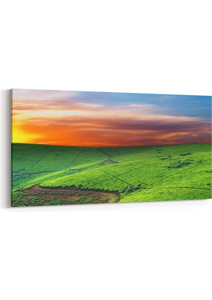 15905YD Günbatımı Görseli Yatay Dar Kanvas Tablo