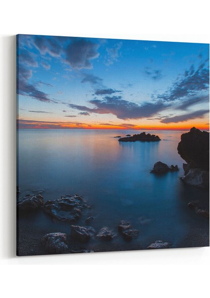 16022K Günbatımı Görseli Kare Kanvas Tablo