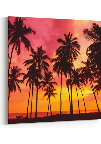 16037K Günbatımı Görseli Kare Kanvas Tablo