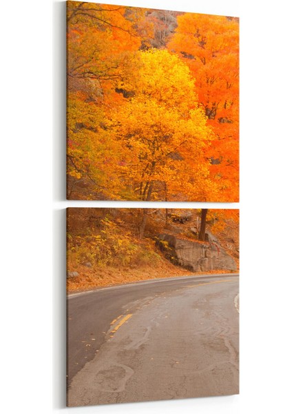 14555K2D Doğa / Manzara Görseli Kare 2'li Dikey Kanvas Tablo