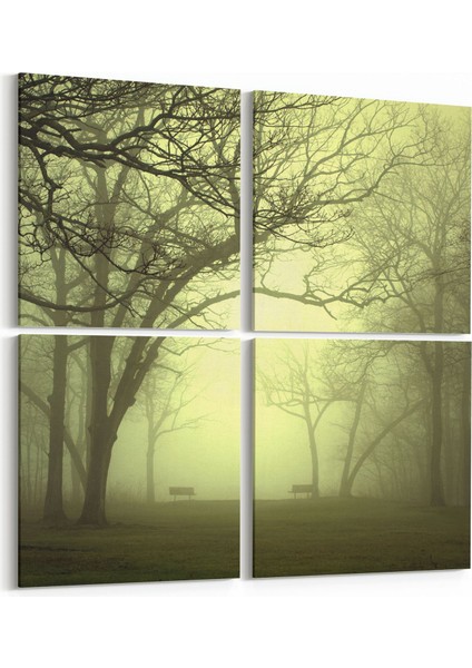 13884K4 Doğa / Manzara Görseli Kare 4'lü Kanvas Tablo