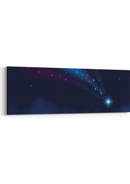 14777YI Gece Gökyüzü Görseli Yatay Ince Kanvas Tablo