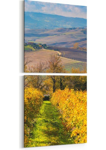 14170K2D Doğa / Manzara Görseli Kare 2'li Dikey Kanvas Tablo