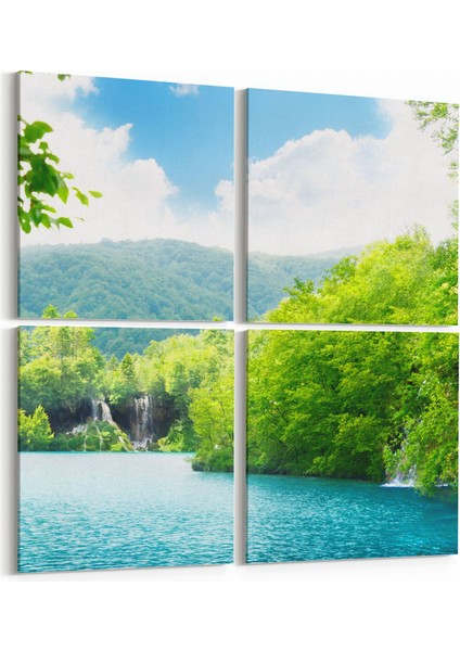14407K4 Doğa / Manzara Görseli Kare 4'lü Kanvas Tablo