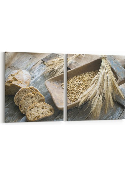 15130K2Y Gıda Görseli Kare 2'li Yatay Kanvas Tablo
