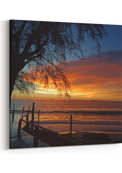 15982K Günbatımı Görseli Kare Kanvas Tablo