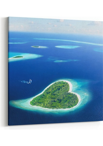 16396K Kumsal / Sahil Görseli Kare Kanvas Tablo