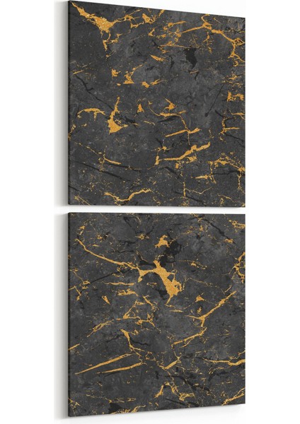 16678K2D Mermer Desen Görsel Kare 2'li Dikey Kanvas Tablo