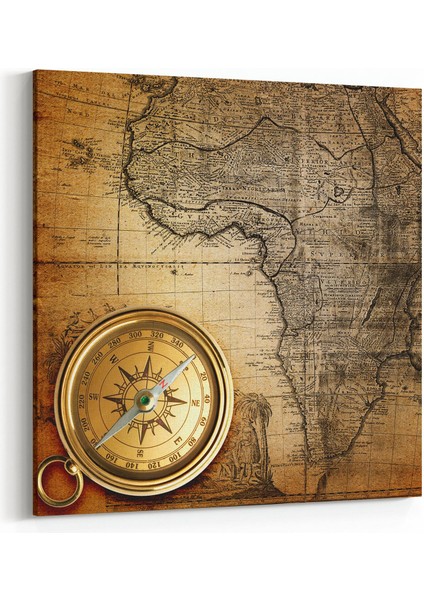 16209K Harita Görseli Kare Kanvas Tablo