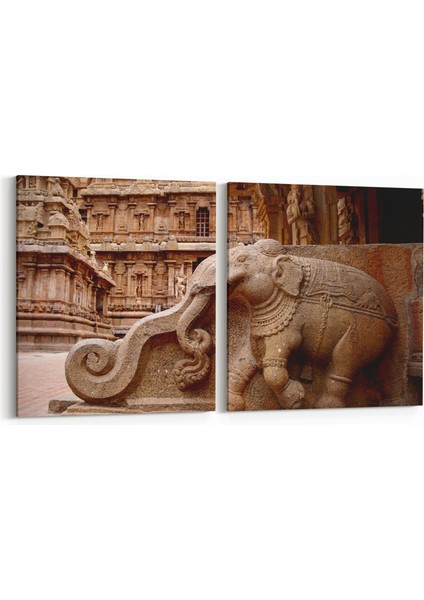 16292K2Y Heykel / Sanat Görseli Kare 2'li Yatay Kanvas Tablo