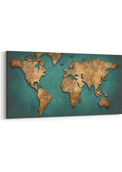 16189YD Harita Görseli Yatay Dar Kanvas Tablo