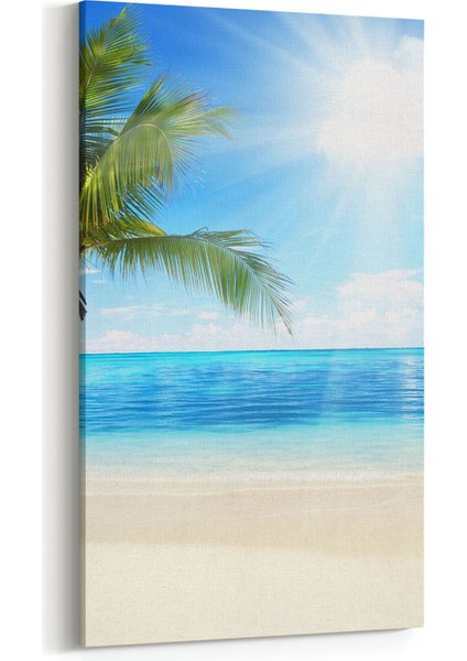 16518DD Kumsal / Sahil Görseli Dikey Dar Kanvas Tablo