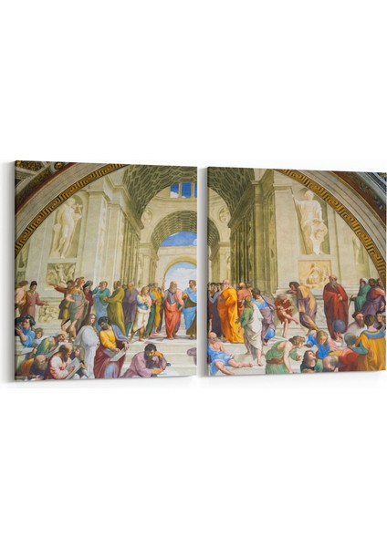 16259K2Y Heykel / Sanat Görseli Kare 2'li Yatay Kanvas Tablo