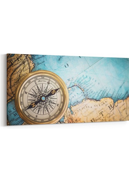 16142YD Harita Görseli Yatay Dar Kanvas Tablo