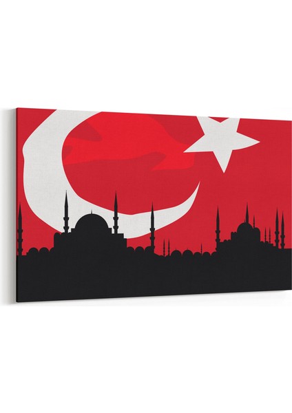 17577Y Türk Bayrağı Görseli Yatay Kanvas Tablo