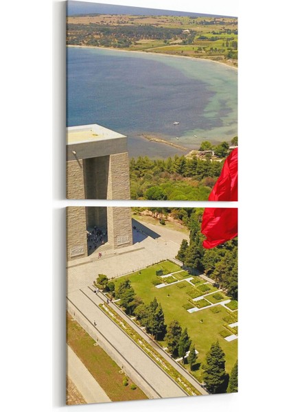 17985KD Yapı Görseli Kare 2'li Dikey Kanvas Tablo