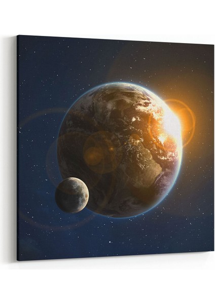 17624K Uzay Görseli Kare Kanvas Tablo