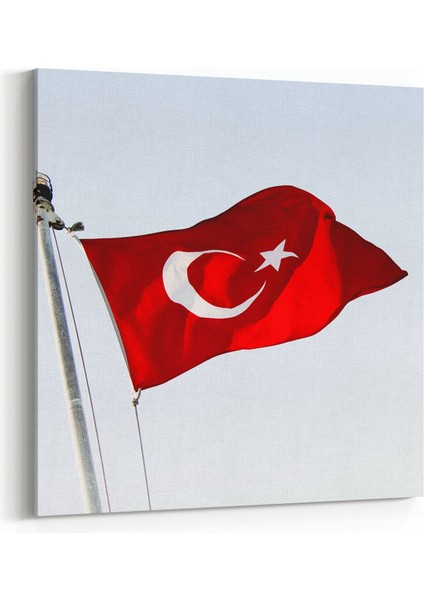 17586K Türk Bayrağı Görseli Kare Kanvas Tablo