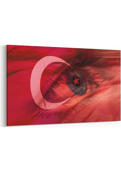 17584Y Türk Bayrağı Görseli Yatay Kanvas Tablo
