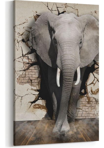 12497D Hayvanlar Alemi Görseli Dikey Kanvas Tablo