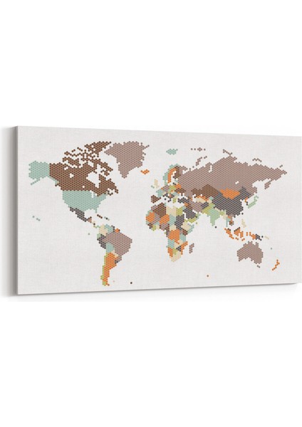 16228YD Harita Görseli Yatay Dar Kanvas Tablo