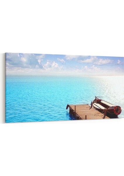 16626YD Kumsal / Sahil Görseli Yatay Dar Kanvas Tablo