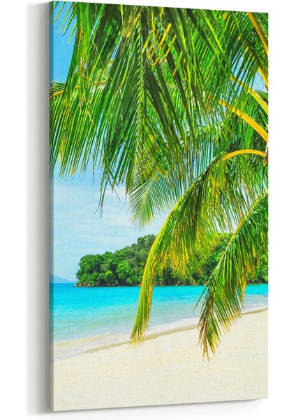 16486DD Kumsal / Sahil Görseli Dikey Dar Kanvas Tablo