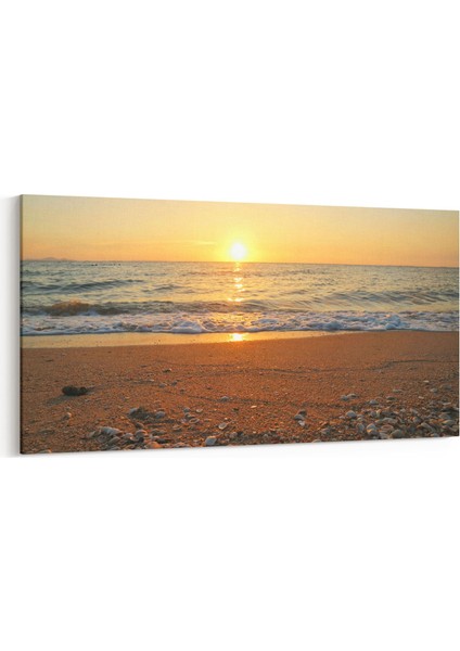 16351YD Kumsal / Sahil Görseli Yatay Dar Kanvas Tablo