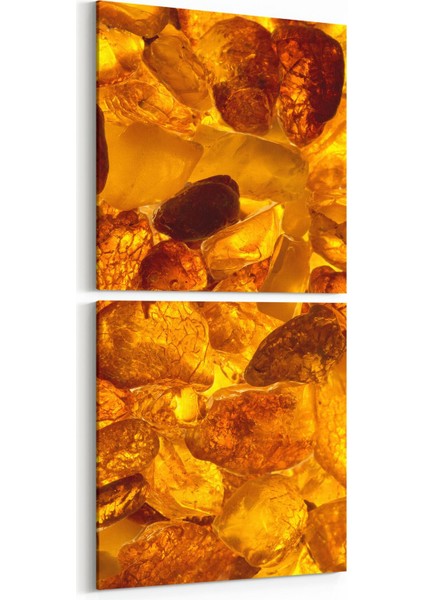 16703K2D Mermer Desen Görsel Kare 2'li Dikey Kanvas Tablo