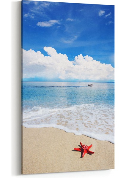 16639DD Kumsal / Sahil Görseli Dikey Dar Kanvas Tablo