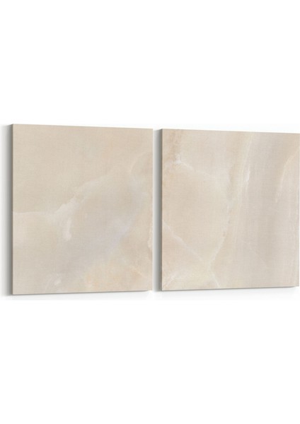 16656K2Y Mermer Desen Görsel Kare 2'li Yatay Kanvas Tablo