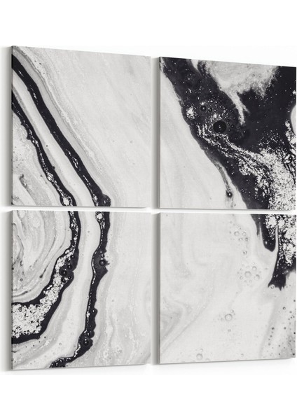 16652K4 Mermer Desen Görsel Kare 4'lü Kanvas Tablo