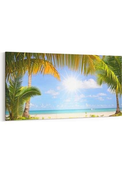 16555YD Kumsal / Sahil Görseli Yatay Dar Kanvas Tablo