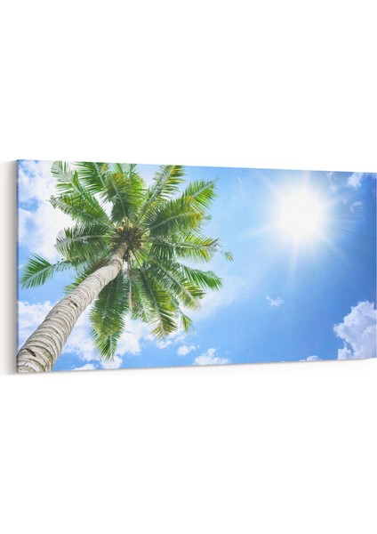 11503YD Palmiye Ağacı Görseli Yatay Dar Kanvas Tablo