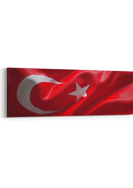 17533YI Türk Bayrağı Görseli Yatay Ince Kanvas Tablo