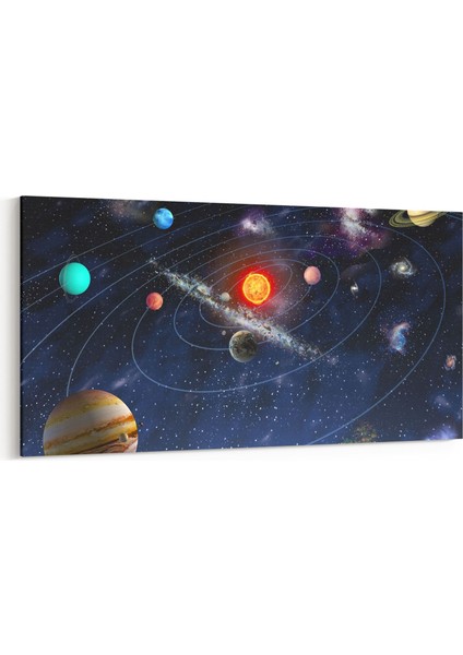 17630YD Uzay Görseli Yatay Dar Kanvas Tablo