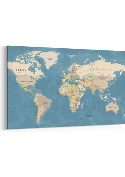 16233Y Harita Görseli Yatay Kanvas Tablo