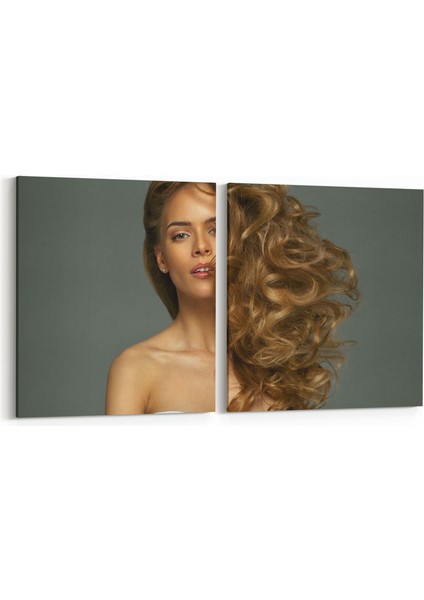 16801K2Y Model / Manken Görseli 2'li Yatay Kanvas Tablo