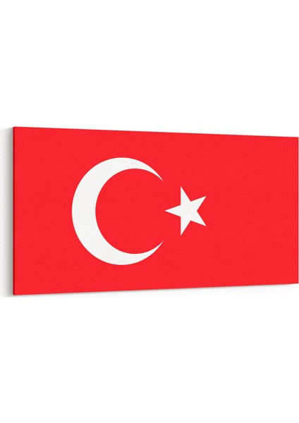 17562YD Türk Bayrağı Görseli Yatay Dar Kanvas Tablo