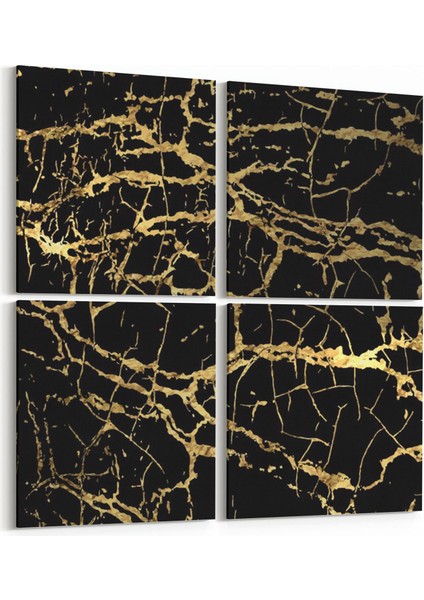 16730K4 Mermer Desen Görsel Kare 4'lü Kanvas Tablo