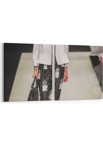 16914K2Y Model / Manken Görseli 2'li Yatay Kanvas Tablo