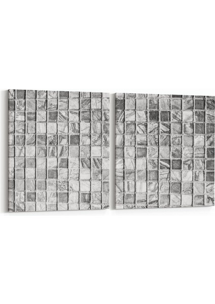 16715K2Y Mermer Desen Görsel Kare 2'li Yatay Kanvas Tablo